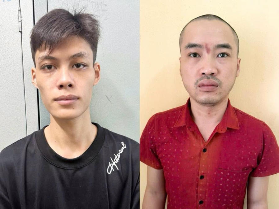 Các đối tượng Bùi Văn Đức, Hoàng Lý Hùng (từ trái qua phải). Ảnh: Công an tỉnh Tuyên Quang.
