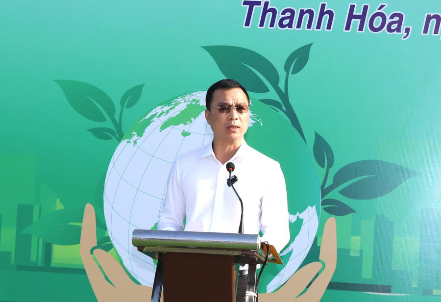 Chủ tịch UBND tỉnh Thanh Hóa Tô Anh Dũng phát biểu phát động tại buổi lễ. (Ảnh: thanhhoa.gov.vn)