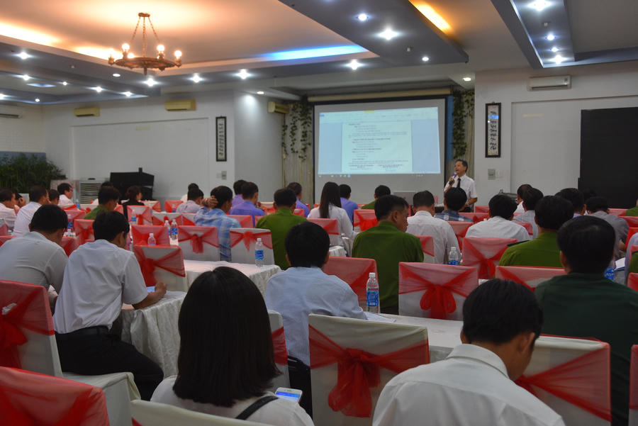 Toàn cảnh Hội nghị tập huấn về công tác phối hợp TGPL trong hoạt động tố tụng.