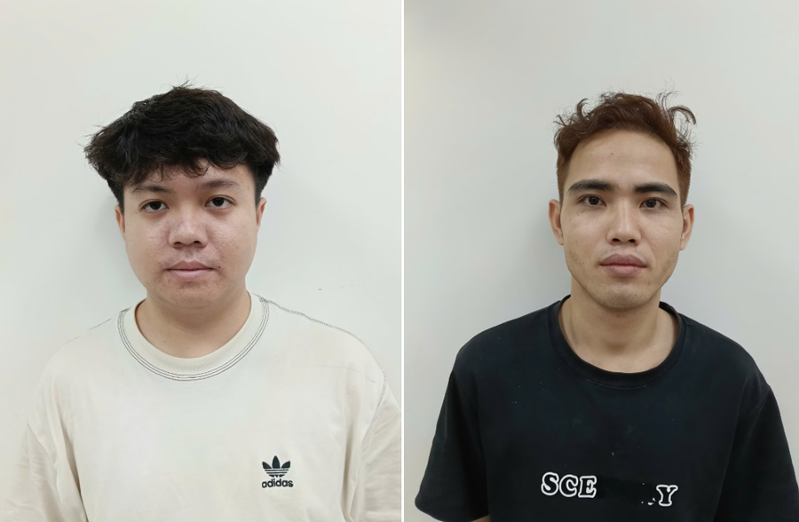 Trần Quốc Bảo và Lê Văn Kiên bị bắt giam về hành vi lừa đảo chiếm đoạt tài sản (Ảnh: Công an nhân dân)