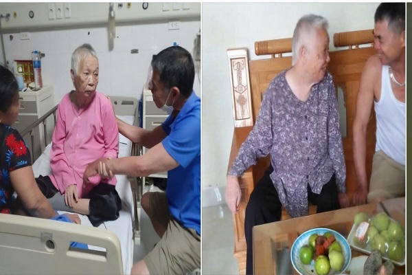 Hình ảnh, video (do người thân trong gia đình vô tình ghi lại), thể hiện việc ông Huân trực tiếp chăm sóc mẹ tôi (cụ Xiệng) trong thời gian cuối đời khi cụ đau ốm, bệnh tật” (ảnh do phía Bị đơn cung cấp).