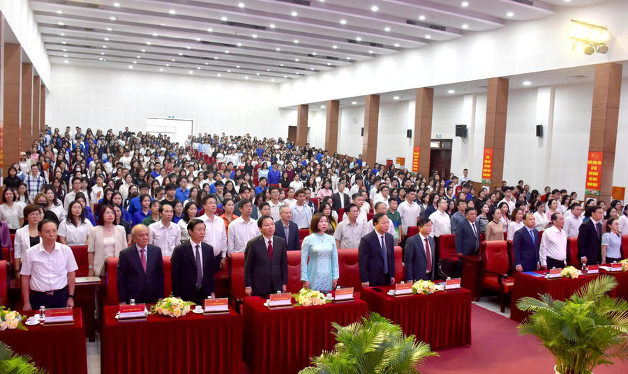 Toàn cảnh Lễ công bố Quyết định thành lập Phân hiệu Học viện Báo chí và Tuyên truyền tại thành phố Huế.