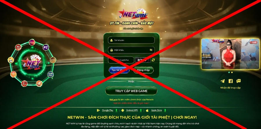 Hình ảnh giao diện trang web Net.win.