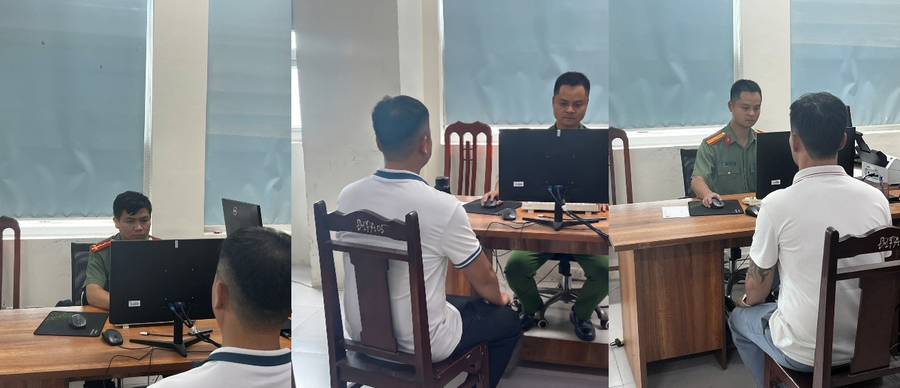 Hình ảnh làm việc với các đối tượng trong đường dây Tổ chức đánh bạc.