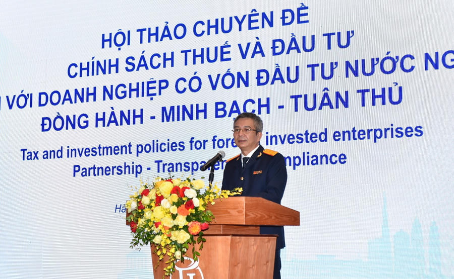 Ông Mai Xuân Thành, Cục trưởng Cục Thuế phát biểu khai mạc. (Ảnh: mof.gov.vn)