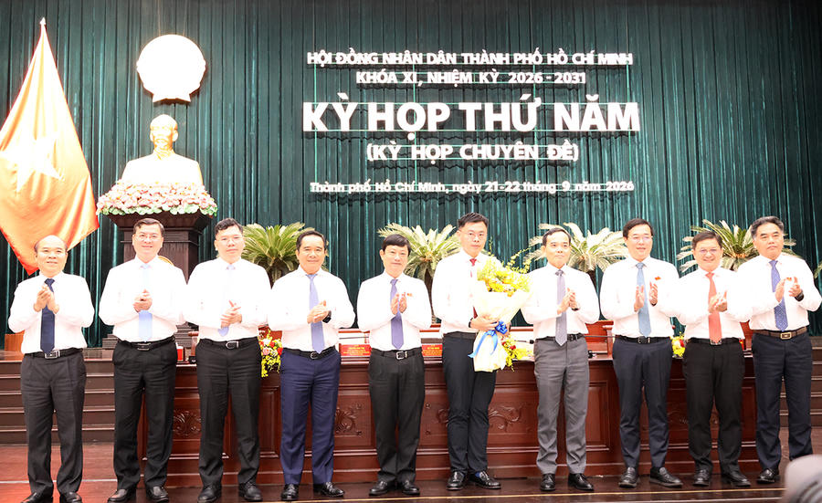 Tại Kỳ họp thứ năm - HĐND TP Hồ Chí Minh khóa XI nhiệm kỳ 2026-2031, các đại biểu đã bầu ông Trương Minh Huy Vũ giữ chức vụ Phó Chủ tịch UBND TP Hồ Chí Minh nhiệm kỳ 2026-2031. (Ảnh: Cổng TTĐT TP HCM)