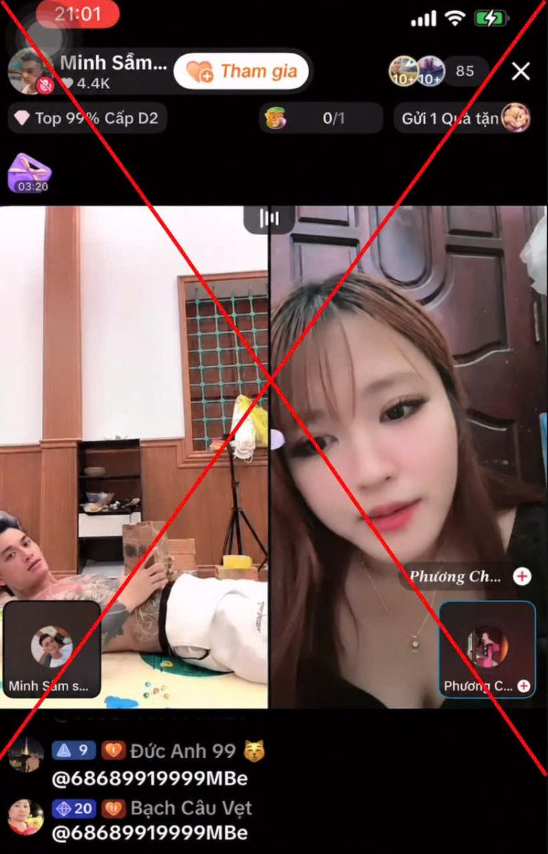 Hình ảnh một phiên live của Hoàng Quốc Minh