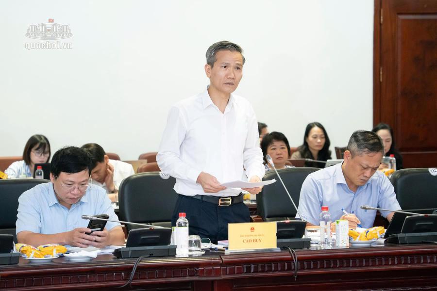 Thứ trưởng Bộ Nội vụ Cao Huy trình bày tóm tắt Tờ trình của Chính phủ về dự án Luật. Ảnh:quochoi.vn