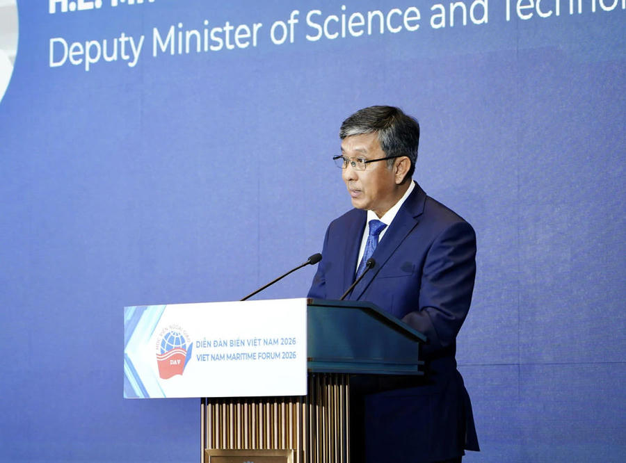 Thứ trưởng Bộ Khoa học và Công nghệ Trần Trung Tính phát biểu tại Diễn đàn. (Ảnh: MST)