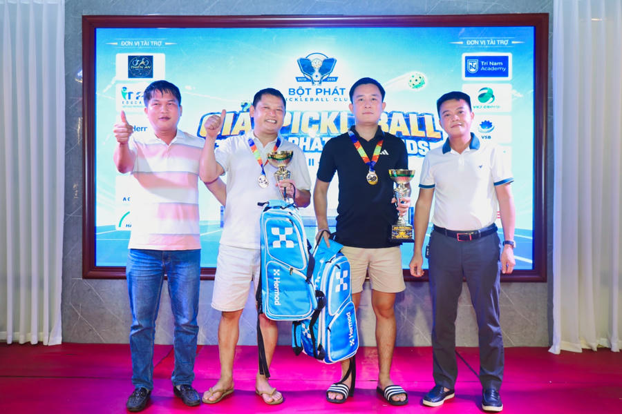 Thái Hiệp – Đình Hải thi đấu ấn tượng, giành ngôi Á quân nội dung Series A tại Giải Pickleball Bột Phát & Friends (Ảnh BTC).