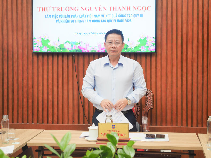 Thứ trưởng Nguyễn Thanh Ngọc kết luận buổi làm việc.