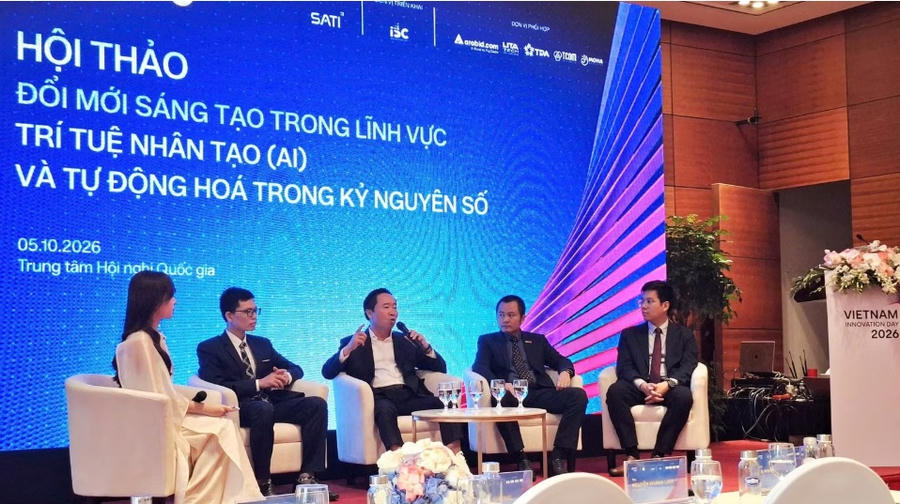 Phiên thảo luận tại Hội thảo Đổi mới sáng tạo trong lĩnh vực Trí tuệ nhân tạo và Tự động hóa trong kỷ nguyên số. (Ảnh: MST)