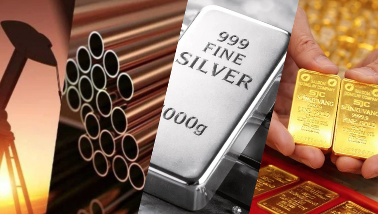 Dầu thô và kim loại quý như vàng, bạc, bạch kim đồng loạt giảm giá.