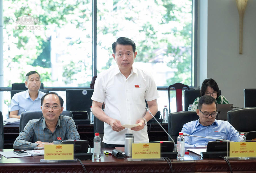 Ủy viên là đại biểu Quốc hội hoạt động chuyên trách tại Ủy ban Pháp luật và Tư pháp Nguyễn Hải Dũng phát biểu. Ảnh: quochoi.vn