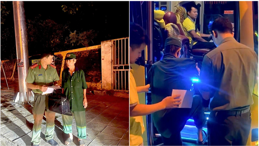 Công an phường Âu Cơ bố trí phương tiện, hỗ trợ chi phí đi lại và phối hợp với nhà xe đưa cụ Niệm trở về quê.