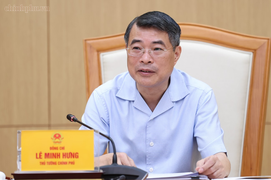 Thủ tướng Chính phủ Lê Minh Hưng phát biểu chỉ đạo tại cuộc họp. Ảnh: VGP