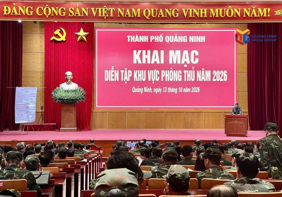 Thành phố Quảng Ninh tổ chức khai mạc Diễn tập khu vực phòng thủ thành phố năm 2026.Ảnh: Báo Quảng Ninh Thành phố Quảng Ninh tổ chức khai mạc Diễn tập khu vực phòng thủ thành phố năm 2026.Ảnh: Báo Quảng Ninh