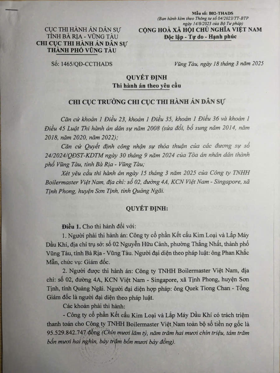Từ việc ra quyết định tiến hành thi hành án