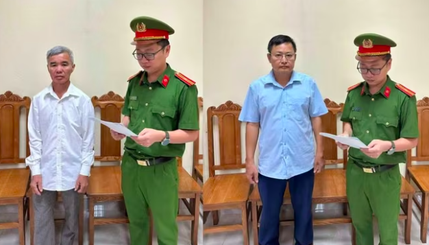 Cơ quan điều tra công bố Quyết định khởi tố, lệnh cấm đi khỏi nơi cư trú đối với hai bị can.