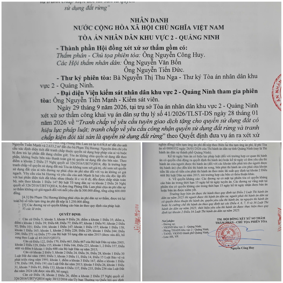 Bản án xét xử sơ thẩm ngày 29/9/2026.