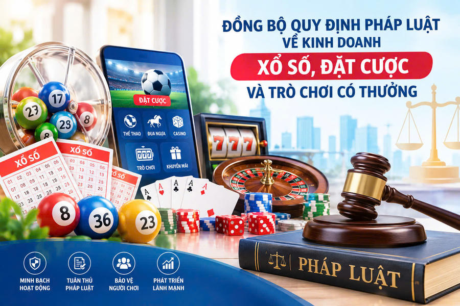 AMH đồng bộ hóa quy định pháp luật về kinh doanh xổ số, đặt cược và trò chơi có thưởng. Ảnh: AI tạo