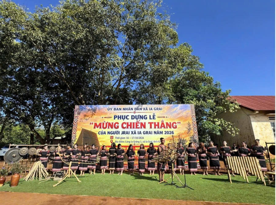 Việc phục dựng Lễ Mừng chiến thắng góp phần bảo tồn, phát huy giá trị di sản văn hóa dân tộc và gắn kết cộng đồng. Ảnh: Báo Gia Lai