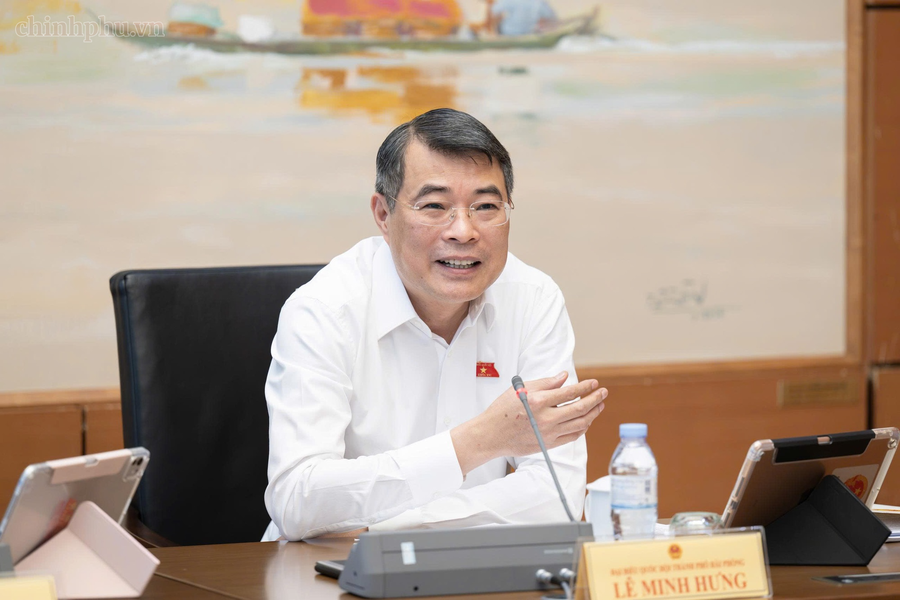 Thủ tướng Lê Minh Hưng phát biểu thảo luận tại tổ. Ảnh: VGP