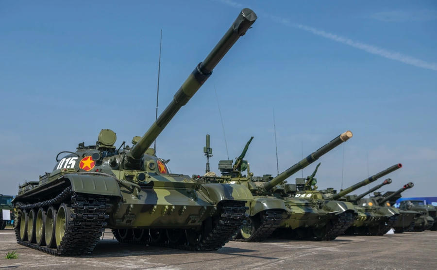 Xe tăng T-62 tại sự kiện Triển lãm Quốc phòng quốc tế Việt Nam 2024. Ảnh: Dantri