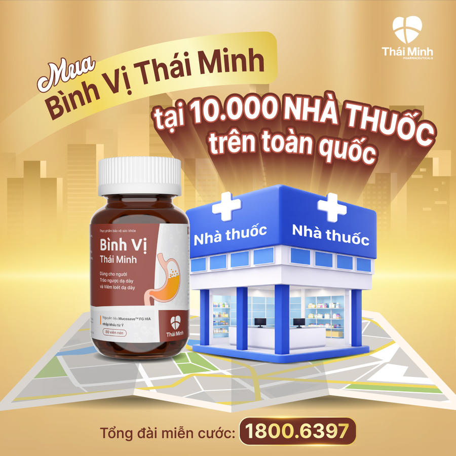 Bình Vị Thái Minh được bày bán tại hơn 10.000 nhà thuốc trên toàn quốc
