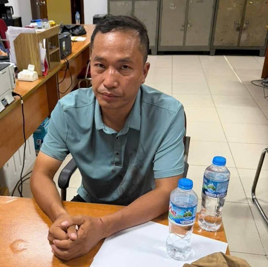 Đối tượng Trần Quý Hoan tại cơ quan Công an.
