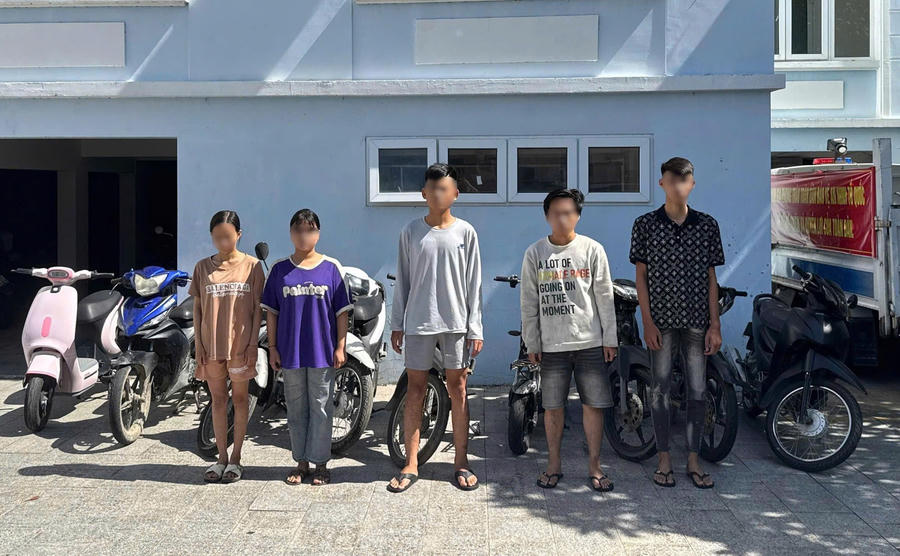 Các đối tượng bị bắt giữ. (Ảnh: CA ĐN)