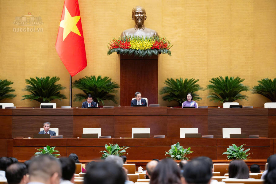Chủ tịch Quốc hội Trần Thanh Mẫn chủ trì phiên họp. Ảnh: quochoi.vn