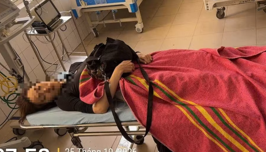 Nữ du khách gặp nạn đã được chuyển tới Bệnh viện Đa khoa Lâm Đồng cấp cứu (Ảnh: Công an cung cấp)