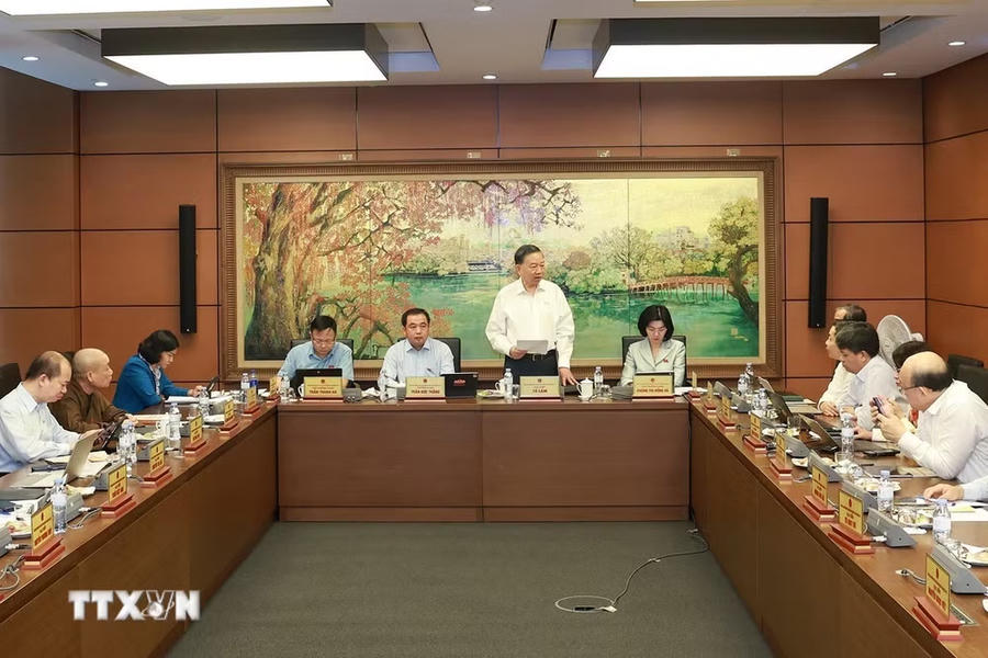 Tổng Bí thư, Chủ tịch nước Tô Lâm, đại biểu Quốc hội TP. Hà Nội phát biểu - Ảnh: TTXVN