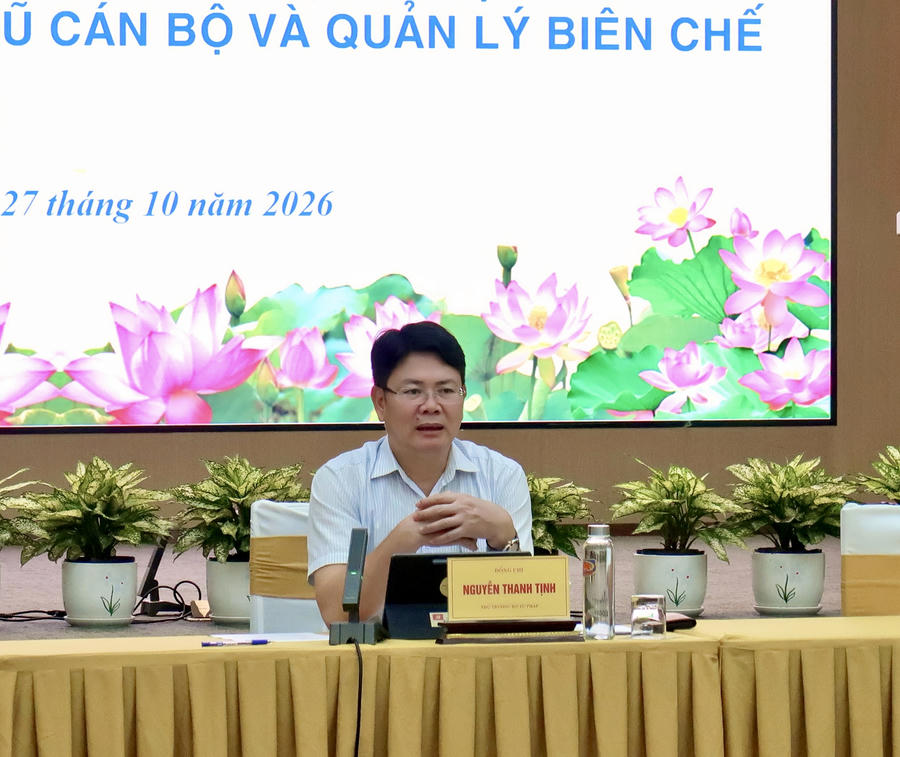 Thứ trưởng Bộ Tư pháp Nguyễn Thanh Tịnh phát biểu kết luận.