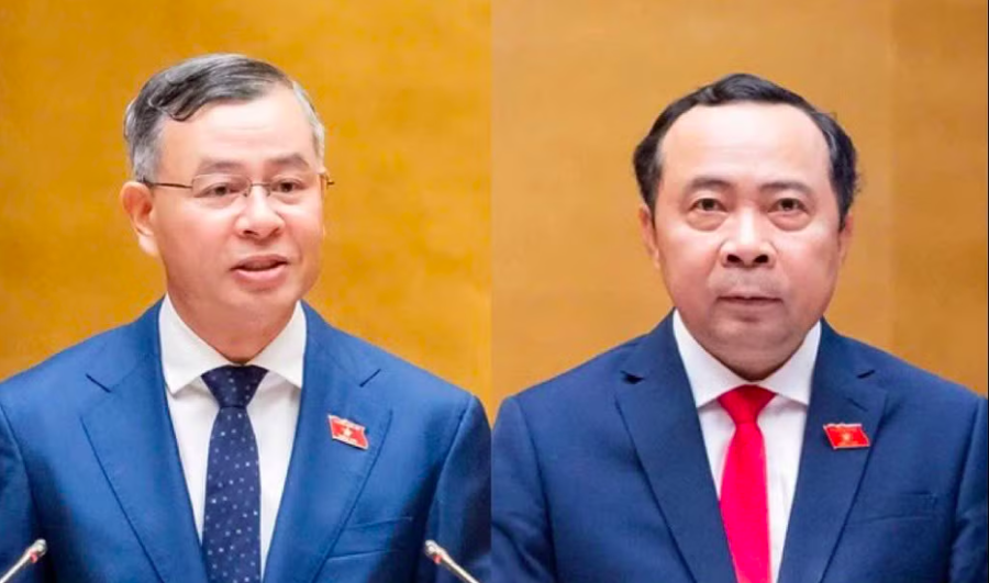 Bộ trưởng Bộ Tài chính Ngô Văn Tuấn và Bộ trưởng Bộ Khoa học và Công nghệ Vũ Hải Quân.