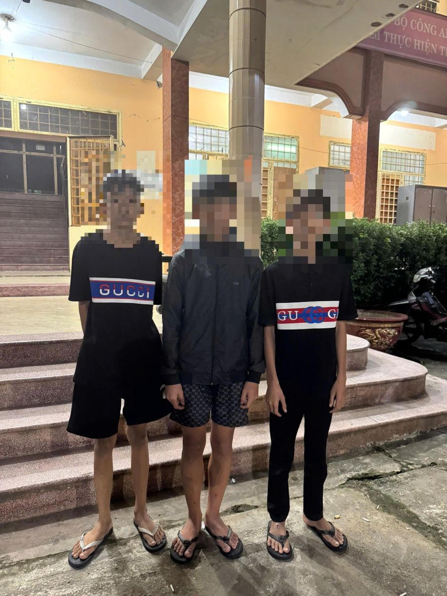 Nhóm "trộm nhí" sa lưới - Ảnh Công an Quảng Ngãi.