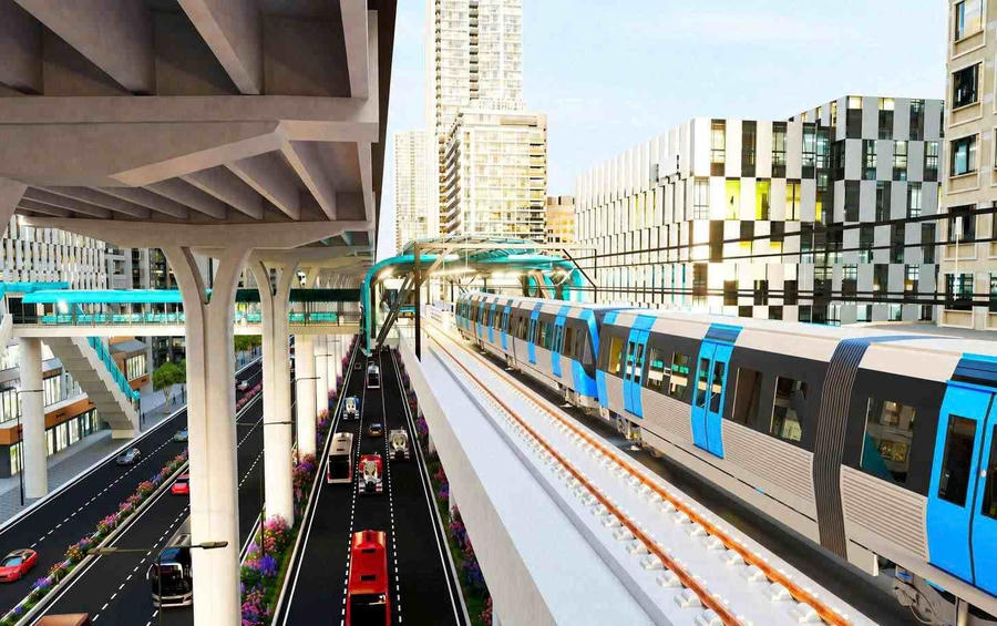 Phối cảnh tuyến Metro Thủ Dầu Một - TP. Hồ Chí Minh chạy dọc Quốc lộ 13.