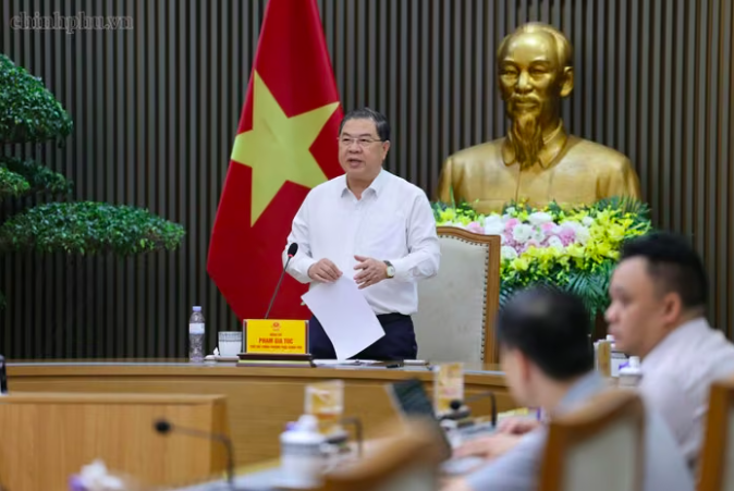 Phó Thủ tướng thường trực Phạm Gia Túc phát biểu kết luận cuộc họp. Ảnh: Chính phủ
Phó Thủ tướng thường trực Phạm Gia Túc phát biểu kết luận cuộc họp. Ảnh: Chính phủ